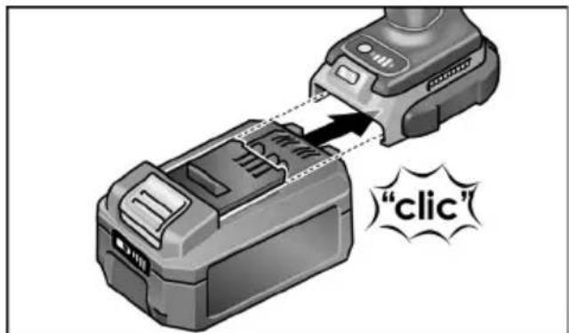 Flex ID 1/4" 18.0-EC - Accu plaatsen/vervangen - 1