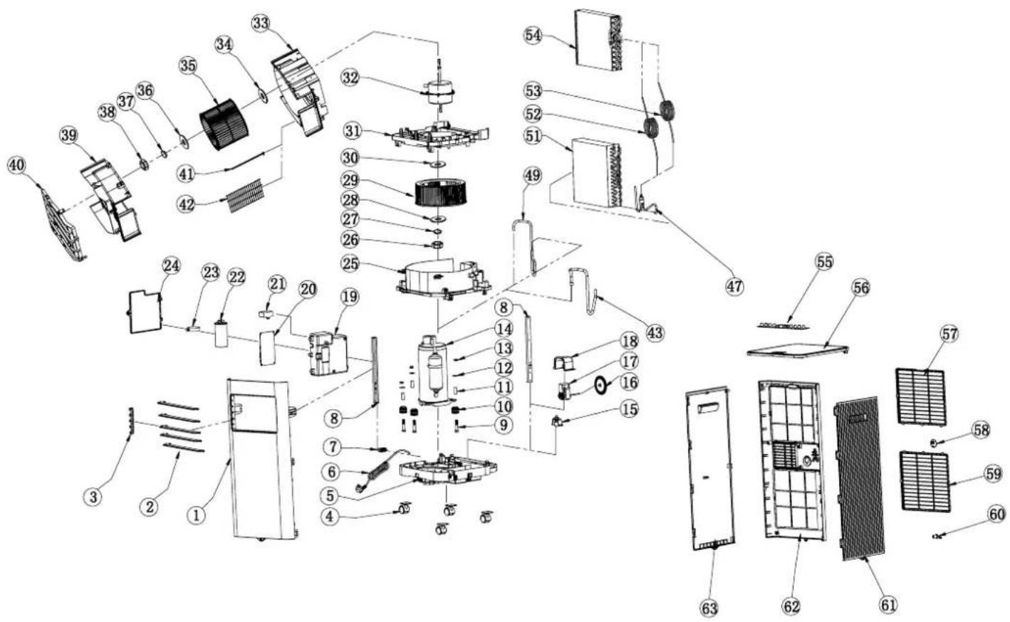 TROTEC PAC 2620 E - Nomenclature et liste des pièces de rechange - 1