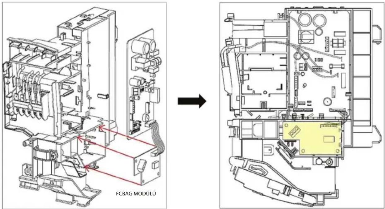 DAIKIN FWT04HATVMV1 - A) FCBAG Modülünü üniteye monte etme adımı. - 2