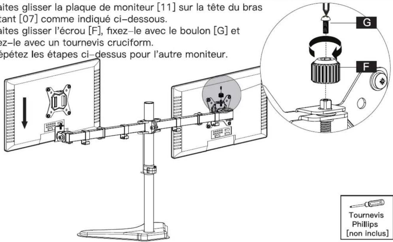 ErgoAV ERDAM4-01B - Étape 4 Fixer les moniteurs à la tête du bras pivotant - 1