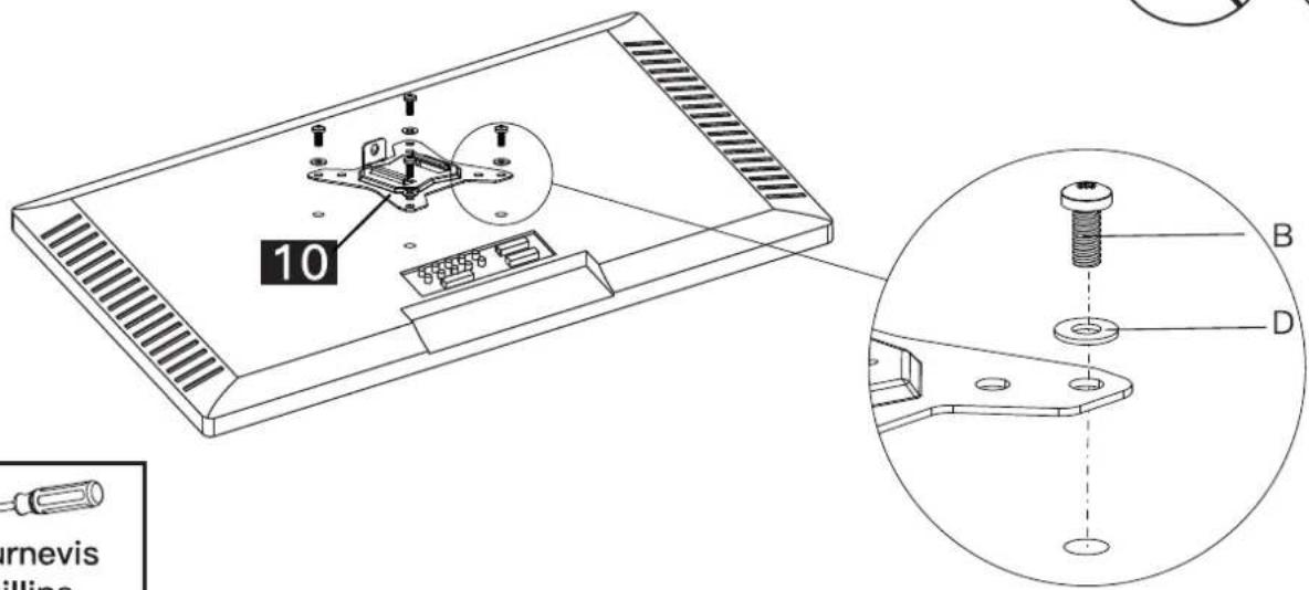 ErgoAV ERDAM1-01B - Étape 3 Fixation de la plaque de moniteur - 14