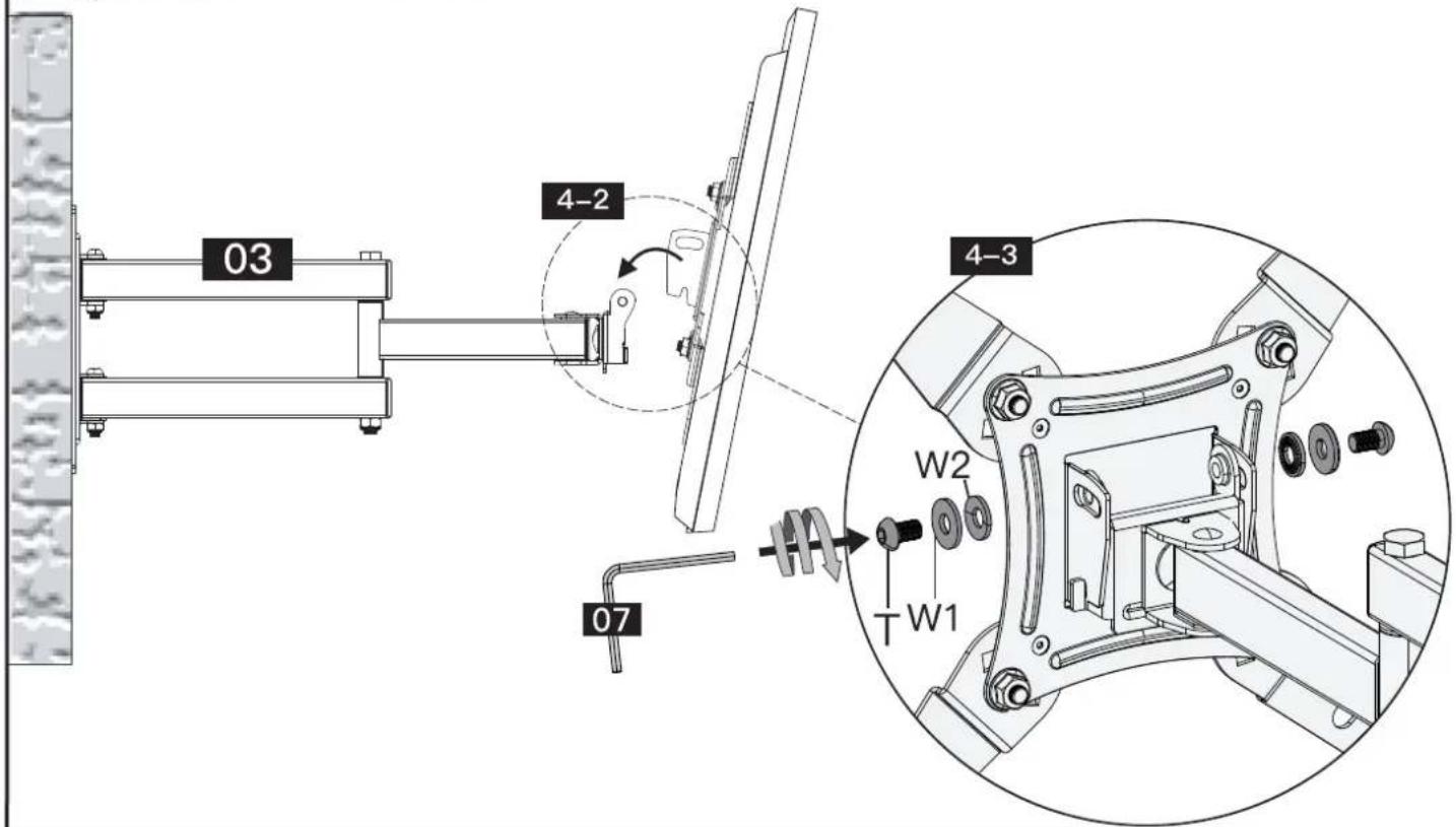 ErgoAV ERMMS1-01B - Étape 4 Fixer le TV sur le bras - 4
