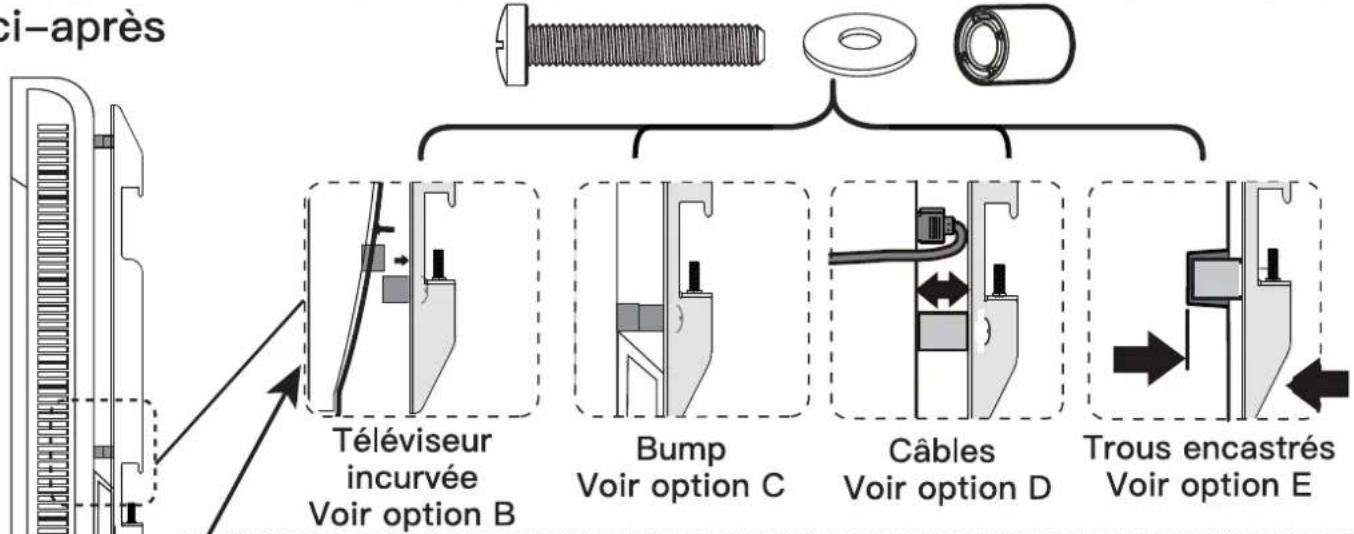 ErgoAV ERMML3-01B - Sélectionnez les boulons TV - 7