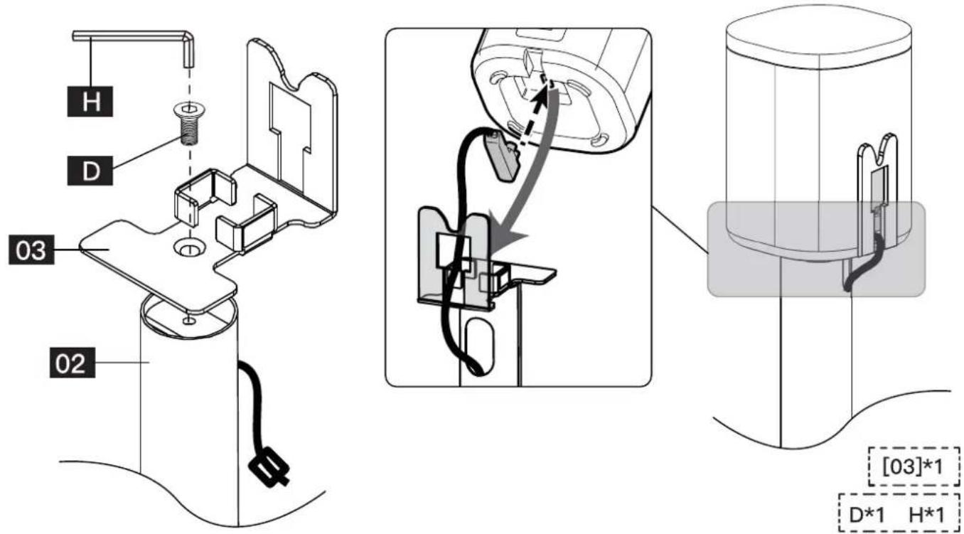 ErgoAV ERSSM1-01B - Étape 4 Fixez le support du haut-parleur au pilier - 1