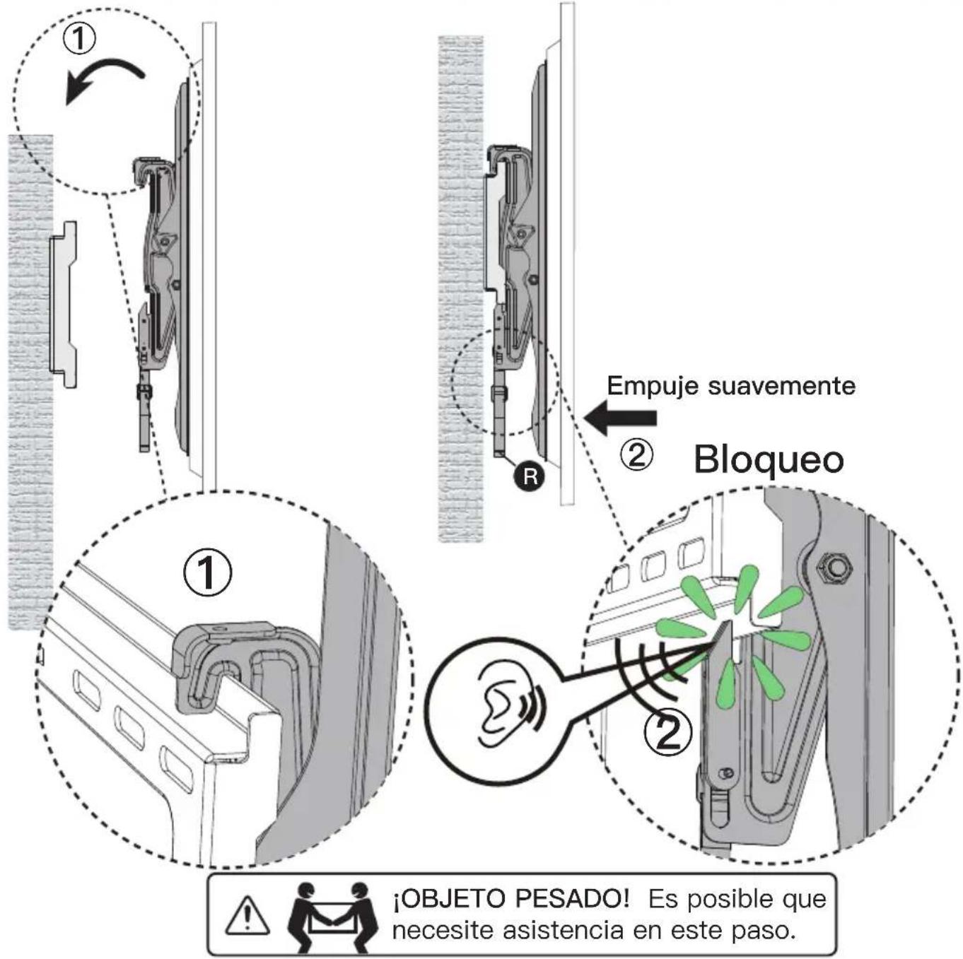 ErgoAV ERMTM1-01B - Para colgar el televisor en la placa de pared - 1