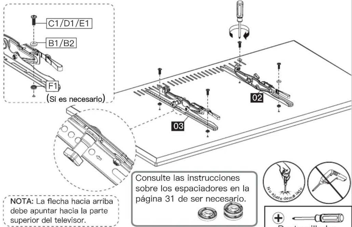 ErgoAV ERMTM1-01B - Seleccione los perno para el TV - 7