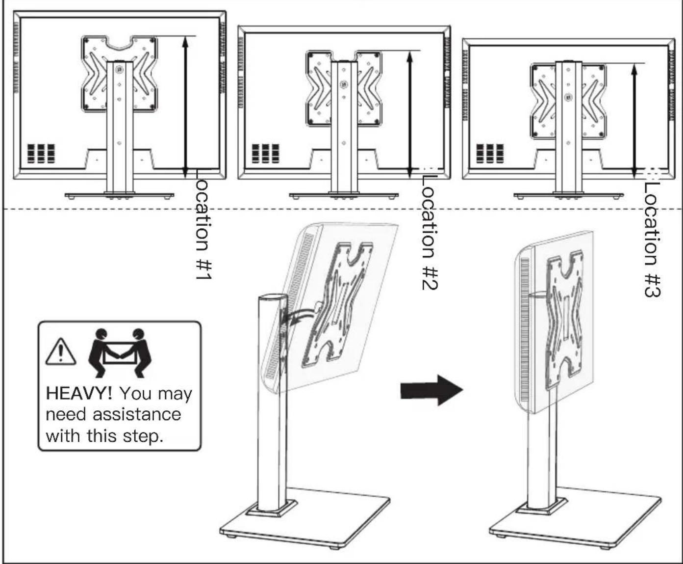 ErgoAV ERTSS2-01B - Step 3 Connect the TV Plate [M] to Support Pillar [P] - 2