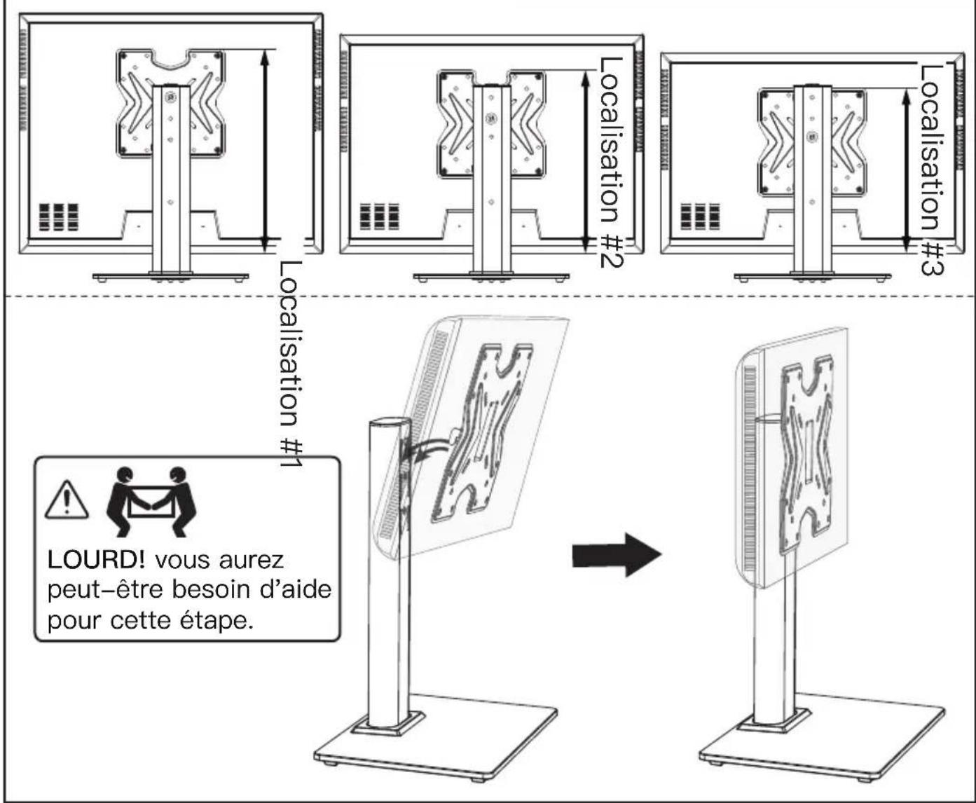 ErgoAV ERTSS2-01B - Étape 3 Connecter le la plaque TV [M] au pilier support [P] - 2
