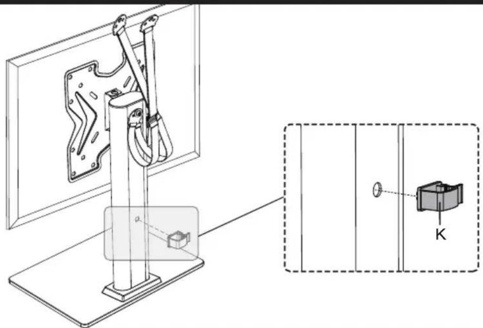 ErgoAV ERTSS2-01B - Step 4 Secure the Wire Clips [K] to Support Pillar [P] - 1