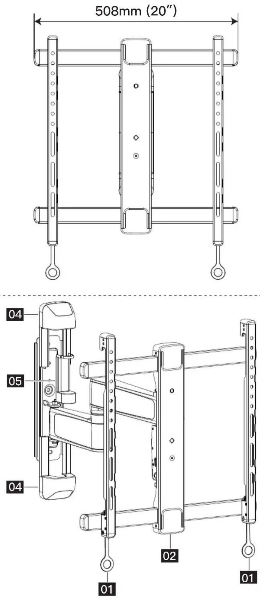 ErgoAV ERMMM7-01B - Full-Motion TV Wall Mount - 1