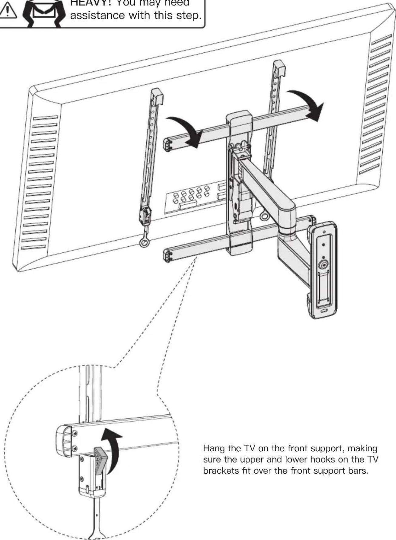 ErgoAV ERMMM7-01B - Step 4 Hang the TV on the Front Support - 3