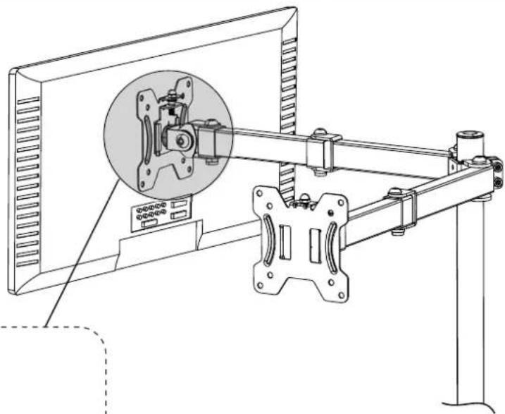 ErgoAV ERDAS2-01B - Étape 4 Fixation du moniteur à la tête du bras pivotant - 3