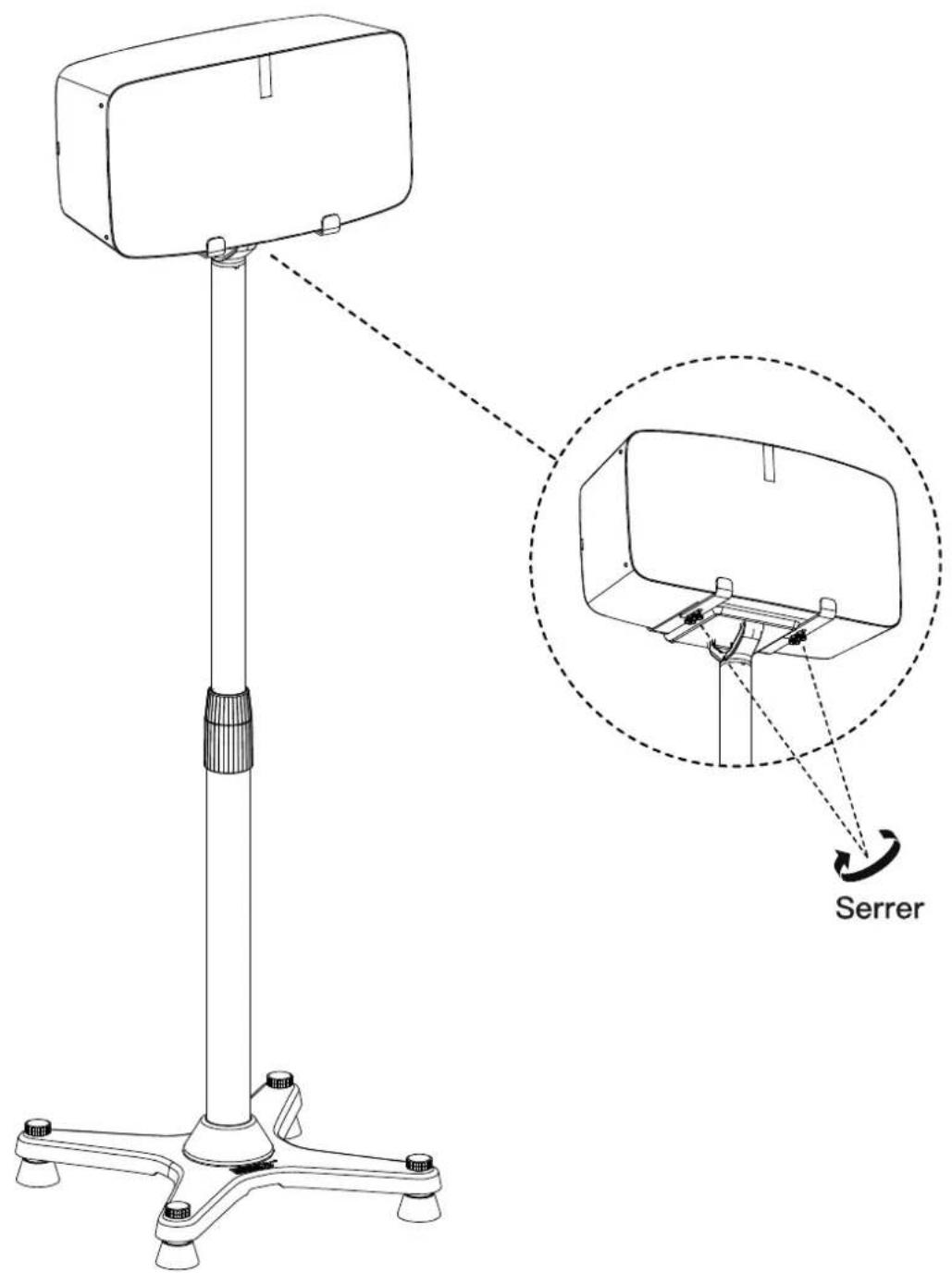ErgoAV ERSSM3-01B - Étape 5 Fixer le support du haut-parleur au poteau de support - 4
