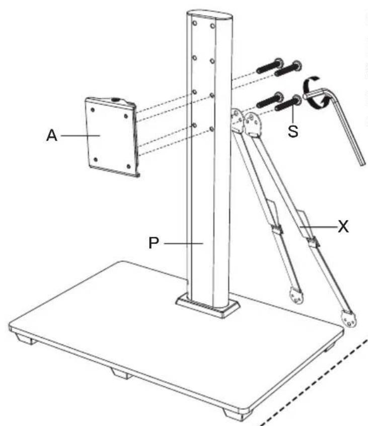 ErgoAV ERTSL2-01B - Étape 3 Connecter le la plaque TV [M] au pilier support [P] - 6
