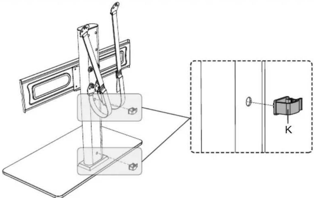 ErgoAV ERTSL2-01B - Step 4 Secure the Wire Clips [K] to Support Pillar [P] - 1