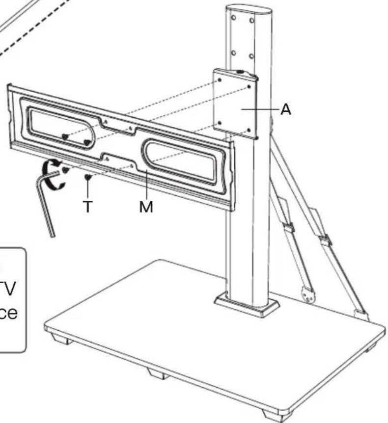 ErgoAV ERTSL2-01B - Étape 3 Connecter le la plaque TV [M] au pilier support [P] - 7
