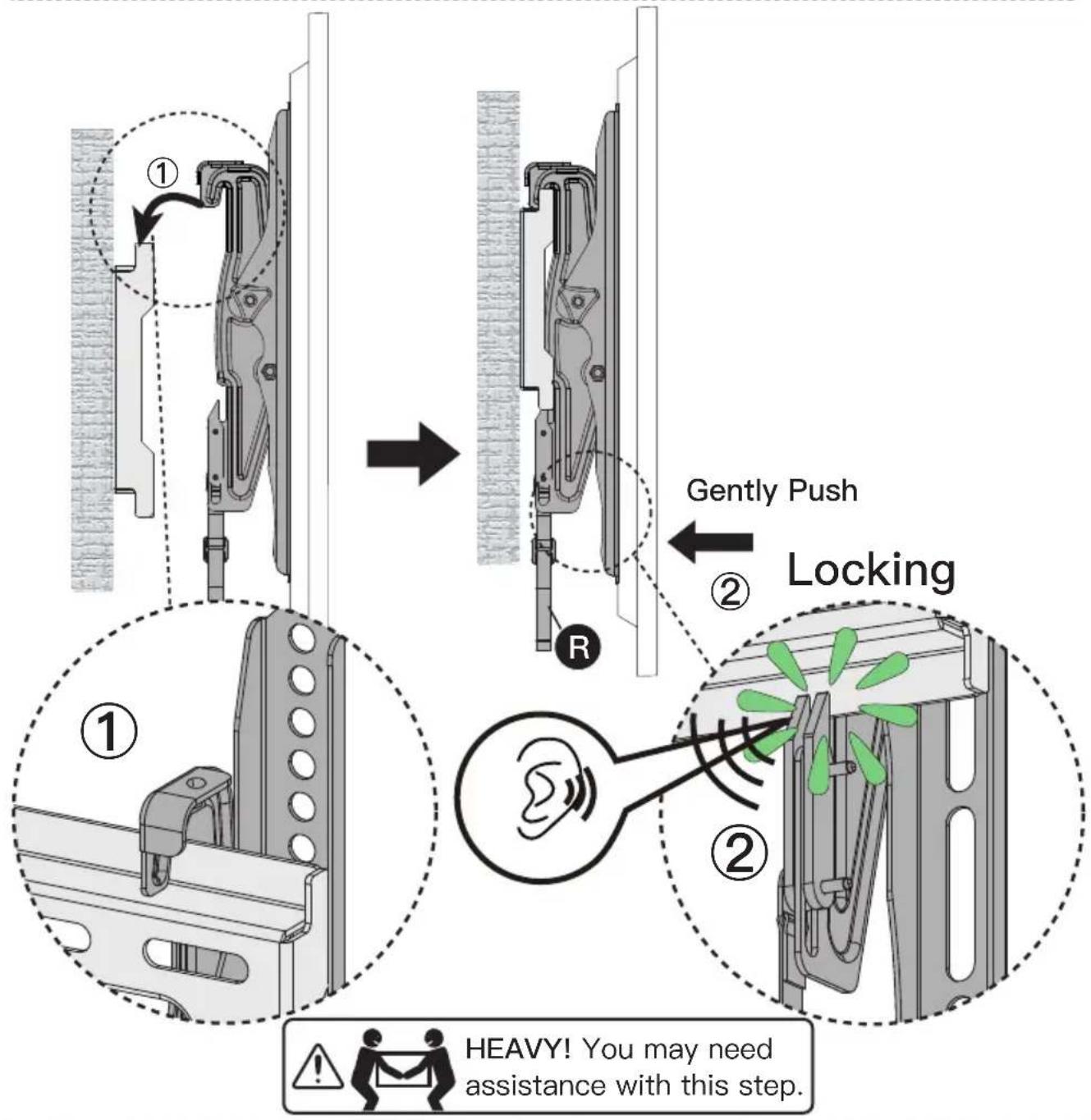 ErgoAV ERMTM2-01B - To Hang TV onto the Wall Plate - 1