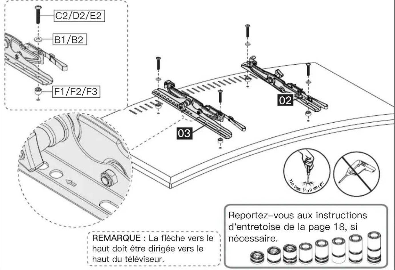 ErgoAV ERMTM2-01B - Option B (pour un téléviseur à dos arrondi) - 1