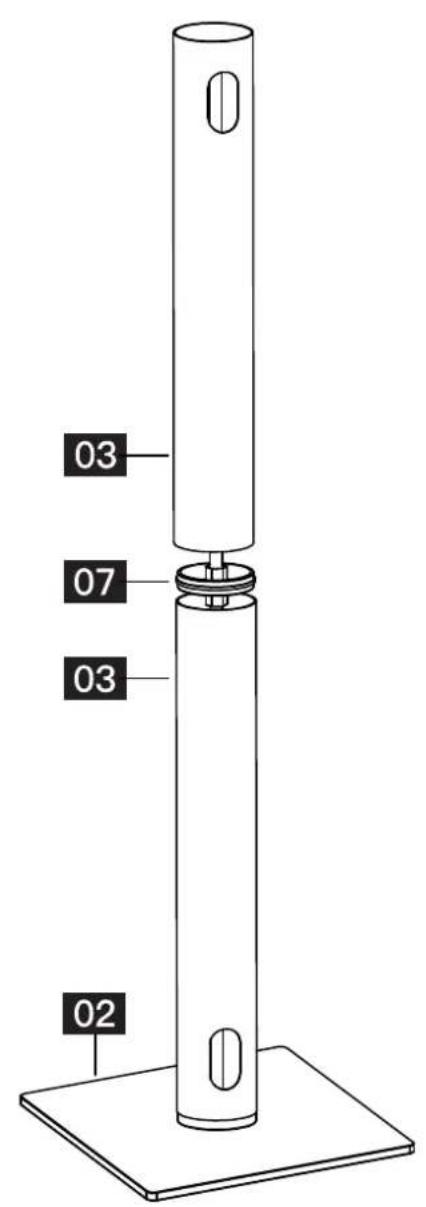 ErgoAV ERSSL1-01B - Étape 2 Assembler le pilier à la plaque supérieure - 2