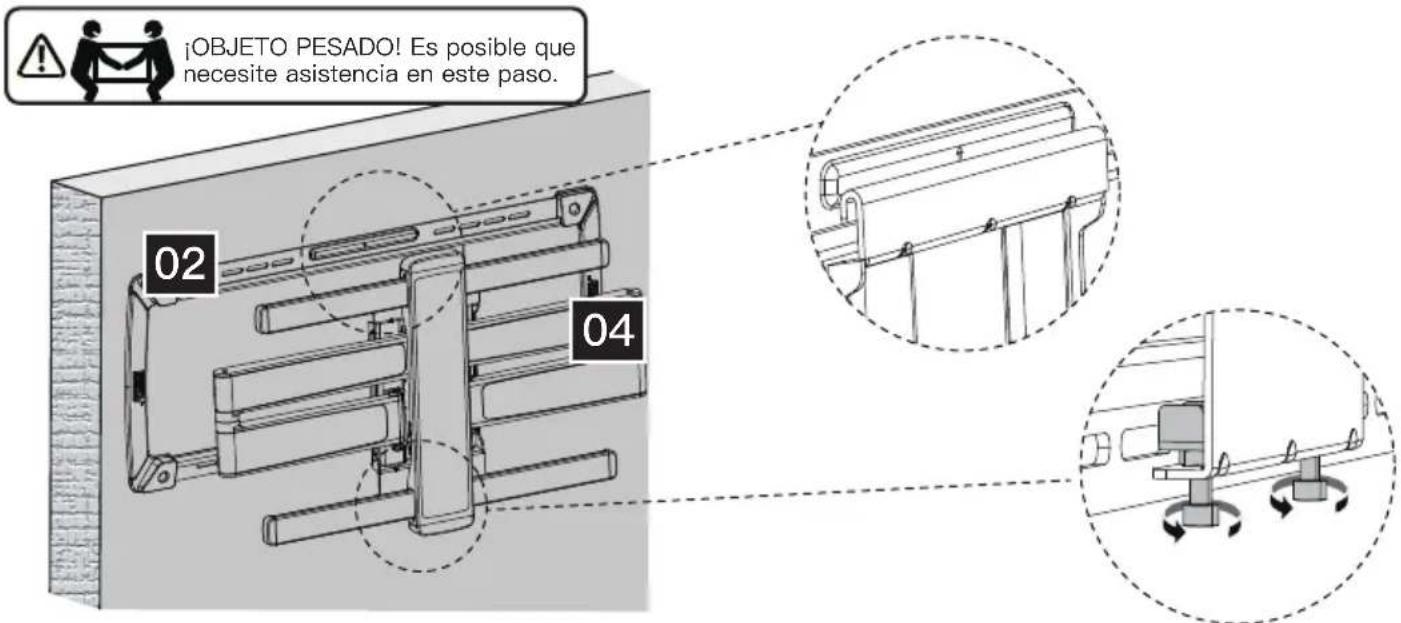 ErgoAV ERMML4-01B - Paso 3 Fije el Conjunto de brazo a la placa de pared - 1