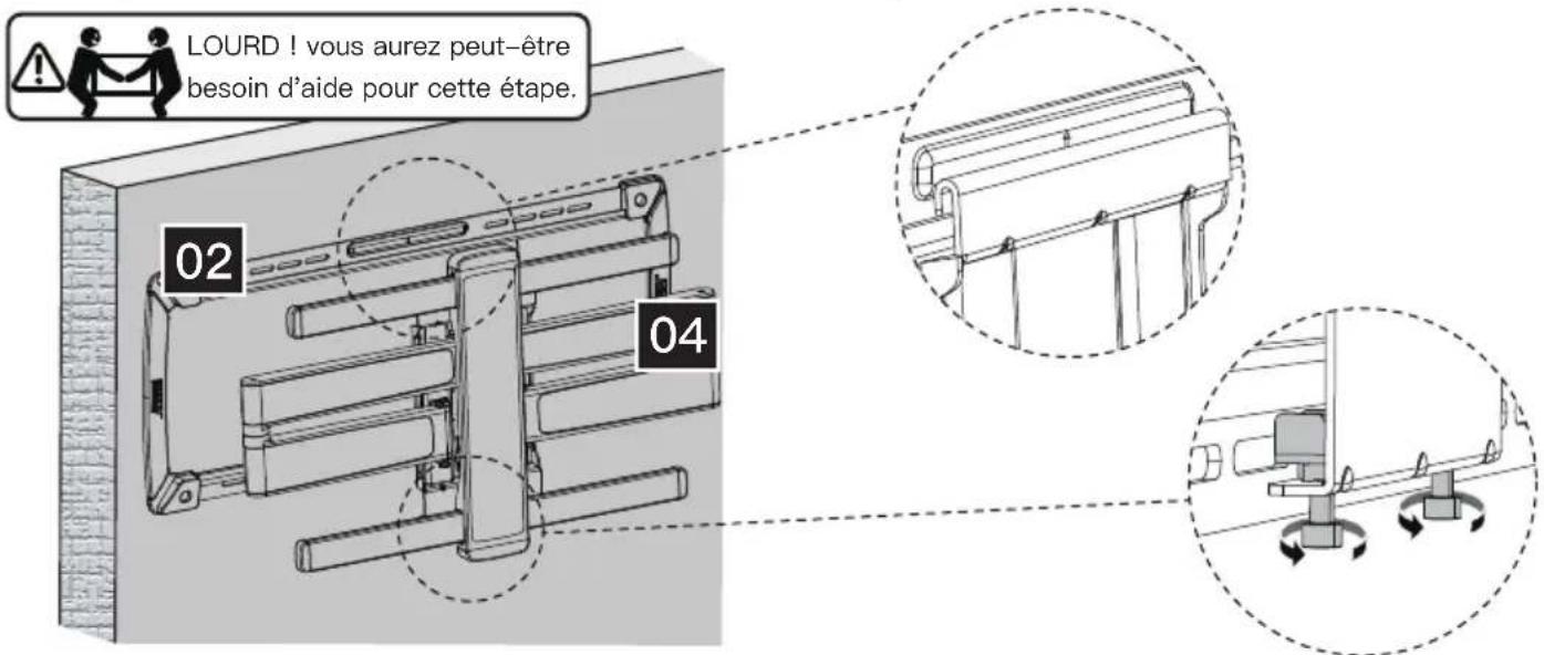 ErgoAV ERMML4-01B - Étape 3 Fixer les Assemblage de bras à la Plaque murale - 1