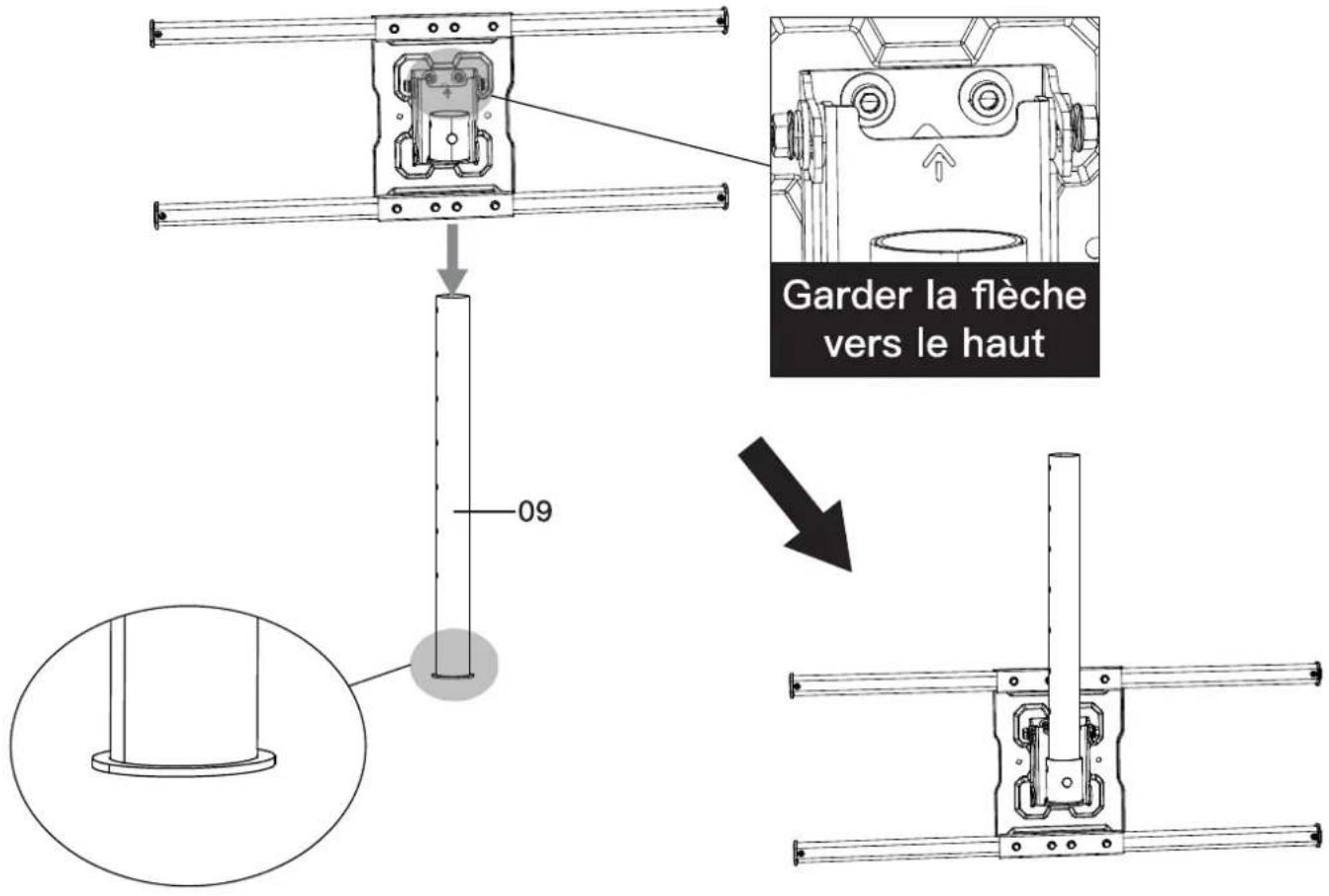 ErgoAV ERMCL1-01B - Étape 5 Fixez les poteaux avec l'ensemble de support avant au poteau supérieur - 1
