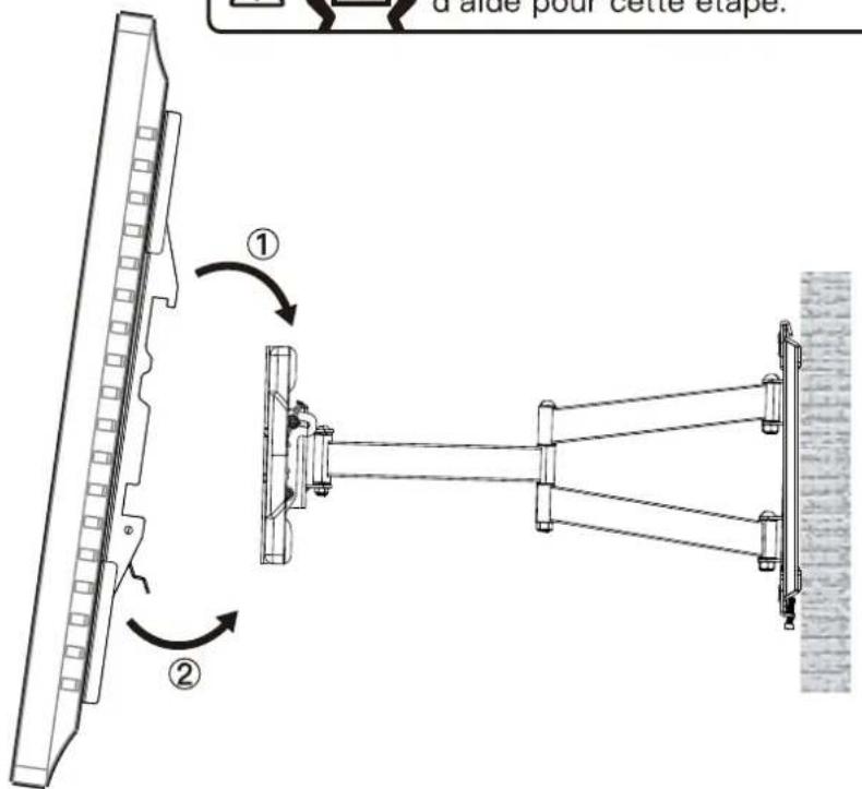 ErgoAV ERMMX1-01B - Étape 5 Accrocher le Téléviseur sur le support avant - 3