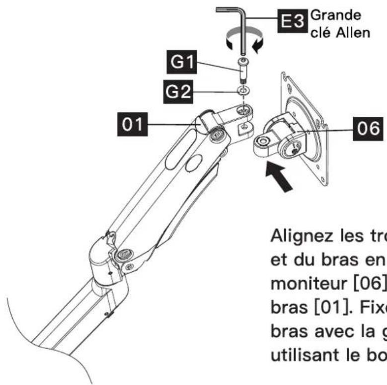 ErgoAV ERDGM2-01B - Étape 4 Installer au bras la plaque du moniteur - 1