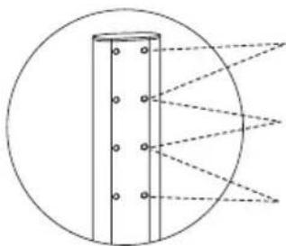 ErgoAV ERTSL1-01B - Étape 3 raccordement de la plaque TV [M] au pilier de support [P]. - 1