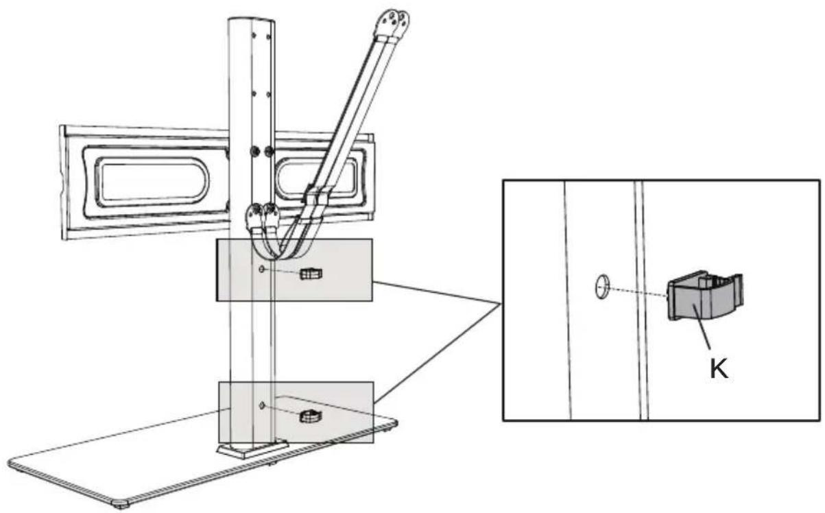 ErgoAV ERTSL1-01B - Step 4 Secure the Wire Clips [K] to Support Pillar [P] - 1