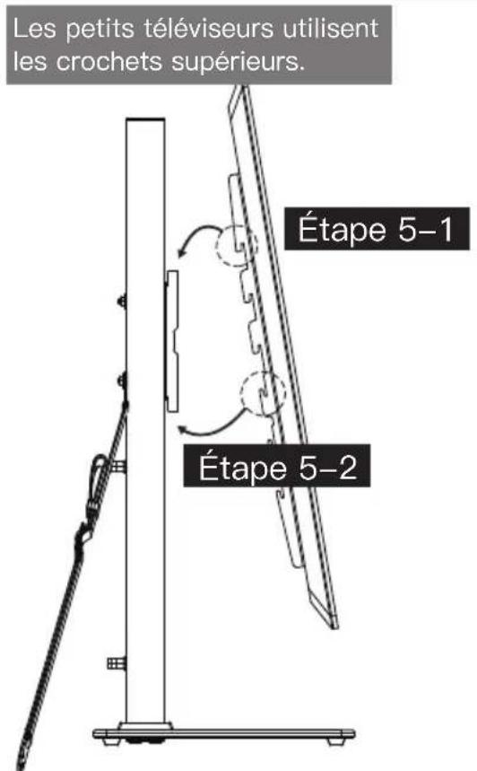 ErgoAV ERTSL1-01B - Fixer le téléviseur sur la plaque du téléviseur [M] et gérer les fils. - 2