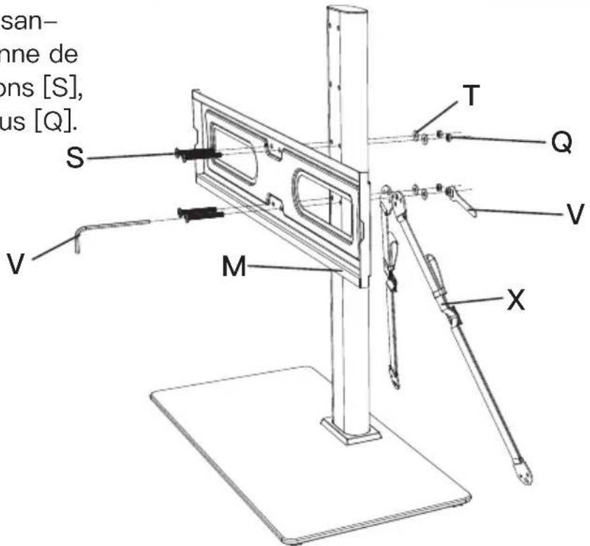 ErgoAV ERTSL1-01B - Étape 3 raccordement de la plaque TV [M] au pilier de support [P]. - 5