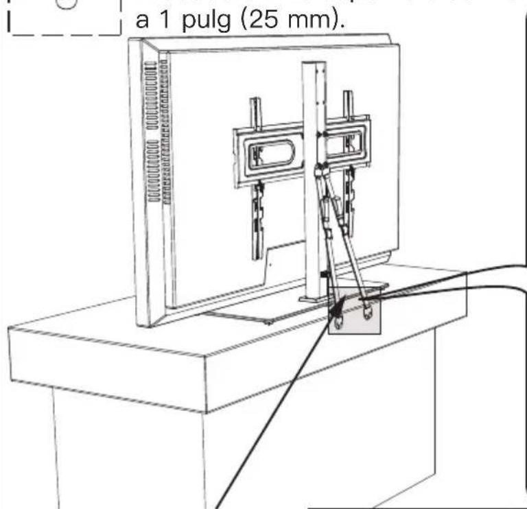 ErgoAV ERTSL1-01B - Asegure las correas de seguridad con el soporte de televisor contra la pared - 2