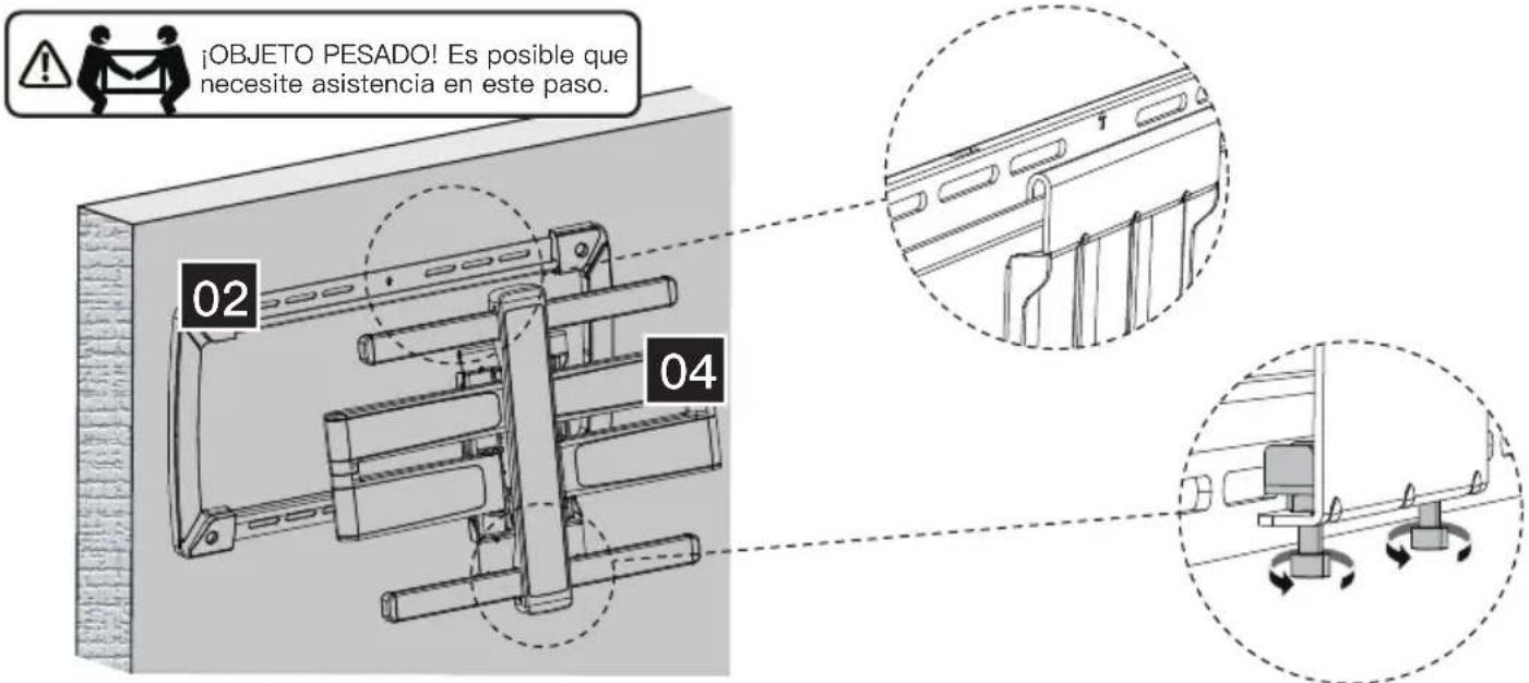 ErgoAV ERMMM6-01B - Paso 3 Fije el Conjunto de brazo a la placa de pared - 1