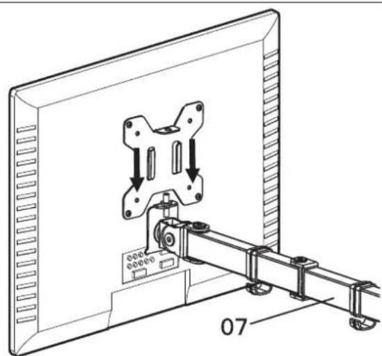 ErgoAV ERDAS1-01B - Étape 4 Fixer le moniteur à la tête du bras pivotant - 1