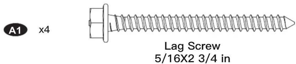 ErgoAV ERMTL1-01B - Supplied Parts and Hardware for Step 2 - 3