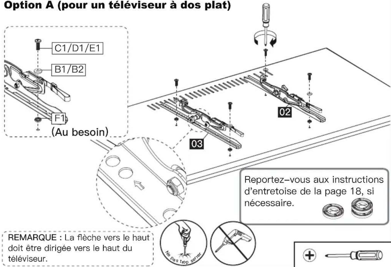 ErgoAV ERMTL1-01B - Sélectionnez les boulons TV - 7