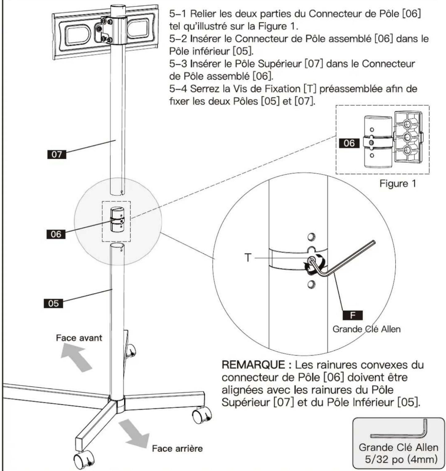 ErgoAV BETCM1-01B - Étape 5 Fixez le Pôle Supérieur au Pôle Inférieur - 2