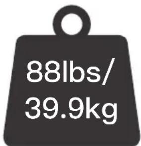 88lbs/ 39.9kg