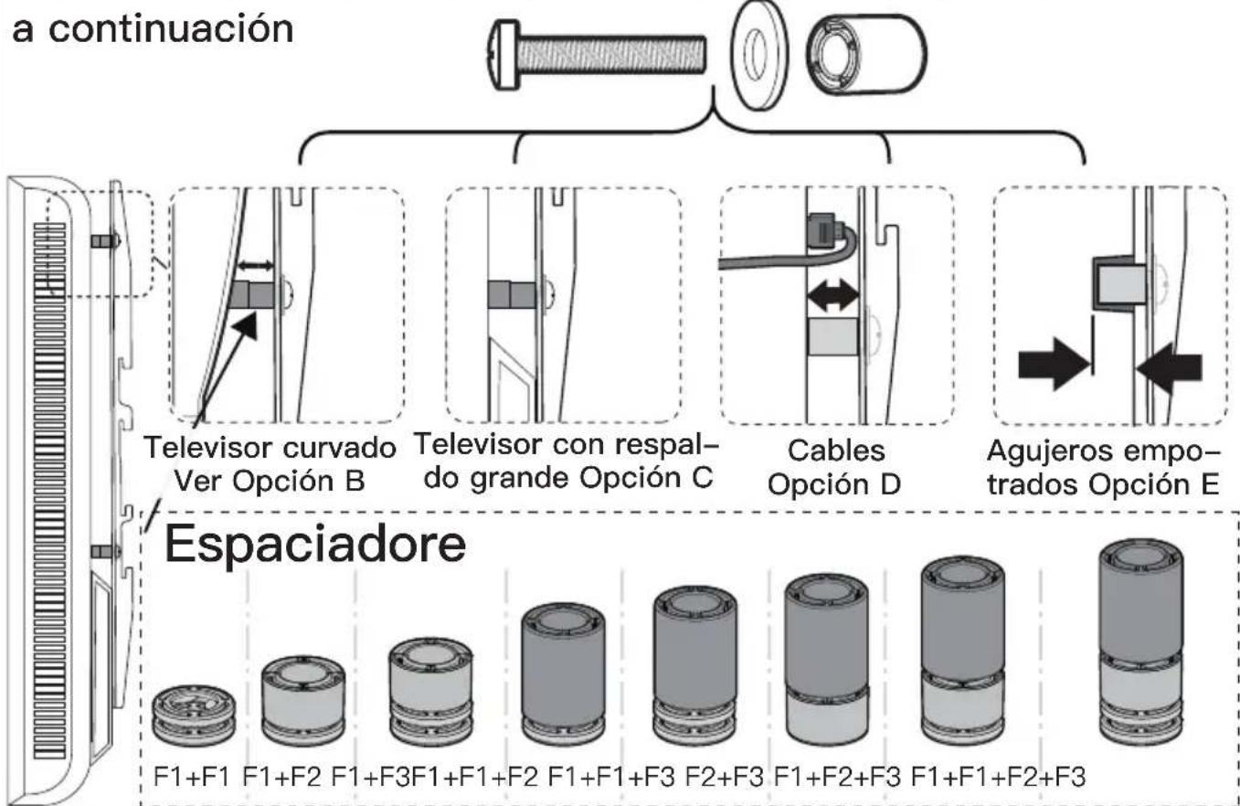 ErgoAV ERTSM1-01B - Seleccione los tornillos para el televisor. - 9