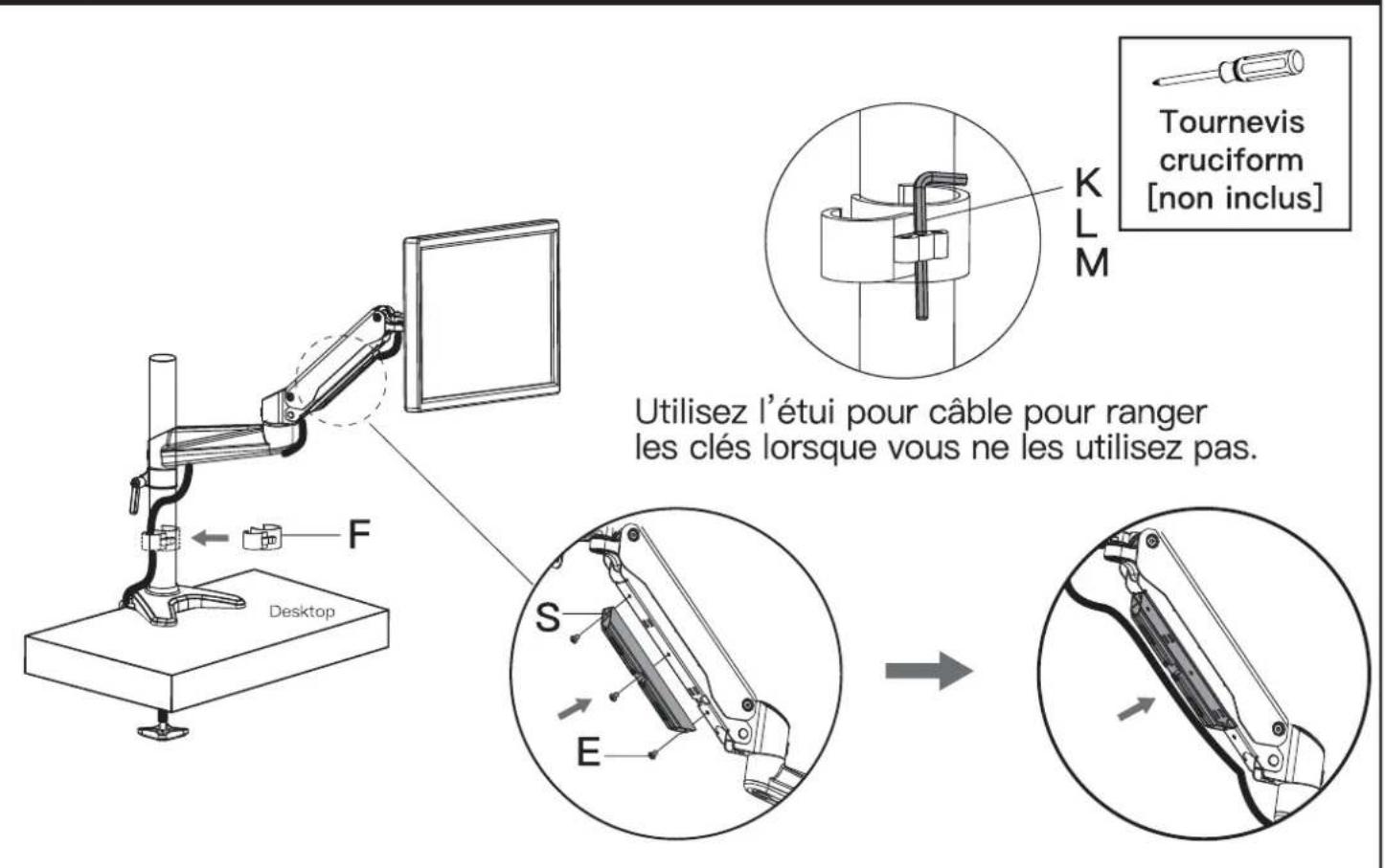 ErgoAV ERDGM1-01B - Étape 7 Gestion des cables et rangement des clés Allen - 1