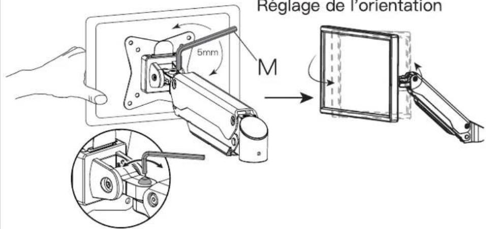 ErgoAV ERDGM1-01B - Étape 6 Réglages des fonctions d'inclinaison et de pivotement - 1
