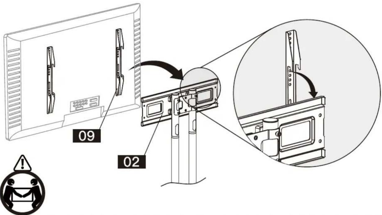 ErgoAV BETCL2-01B - Étape 6 Fixer le Téléviseur à la plaque TV - 1