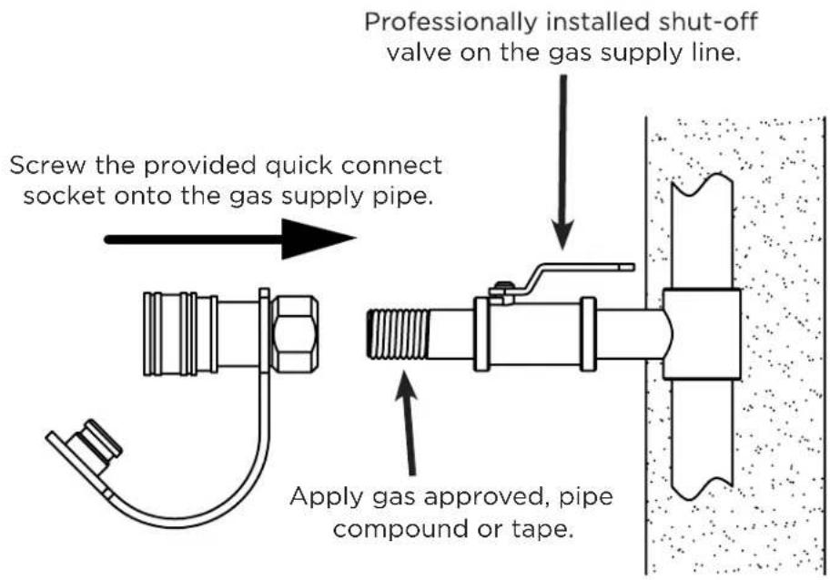 Blaze Outdoor BLZ-60-FTABLE-NG - Install the quick connect socket: - 1