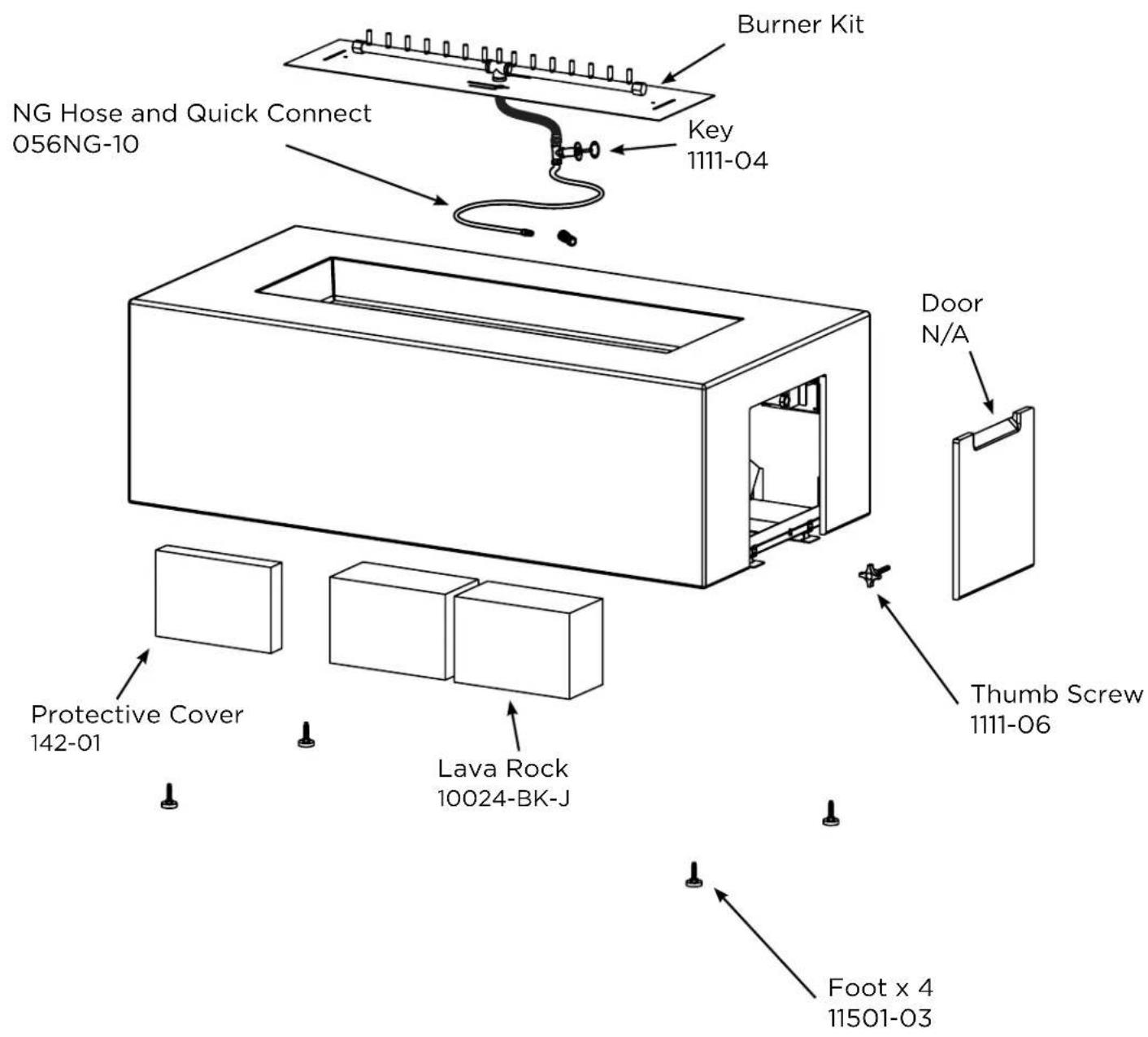 Blaze Outdoor BLZ-60-FTABLE-NG - TECHNICAL PARTS LIST - 1