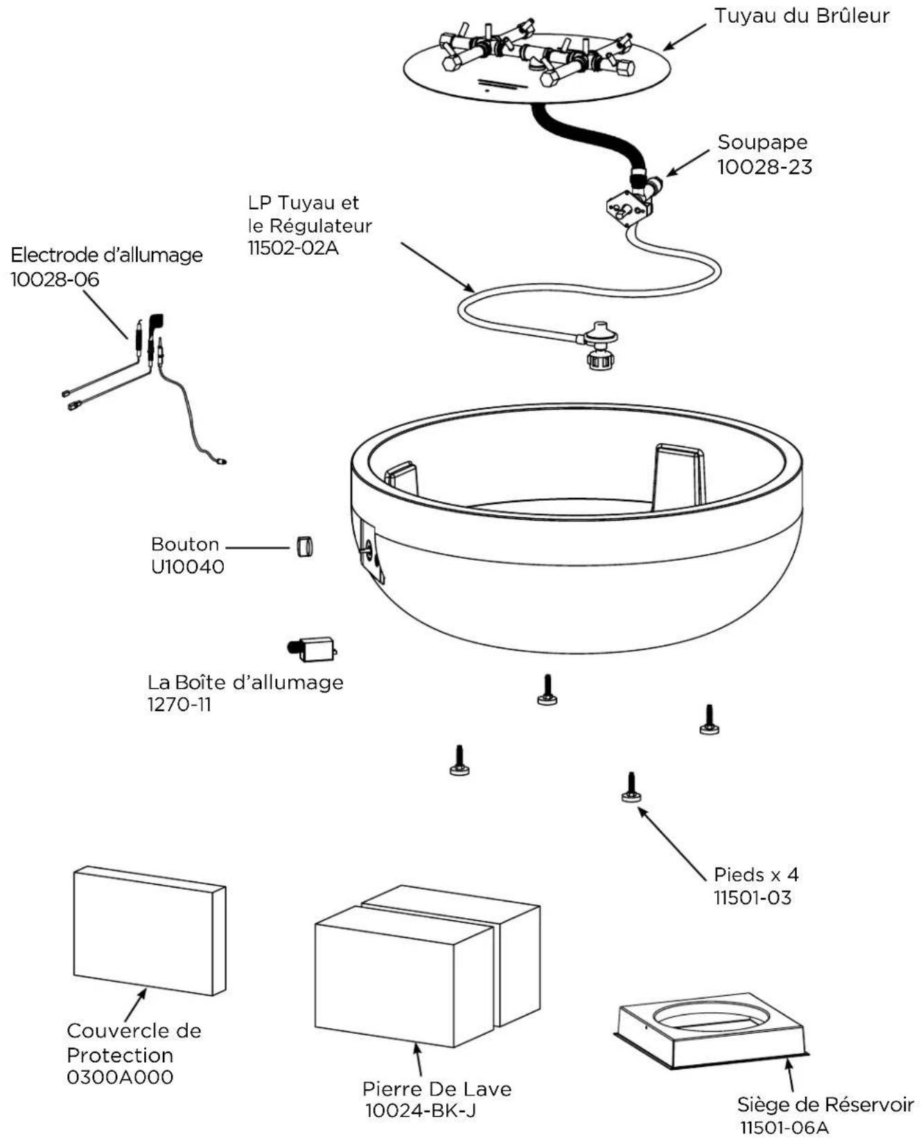 Blaze Outdoor BLZ-38-FBOWL-LP - LISTE DES PIÈCES TECHNIQUES - 1