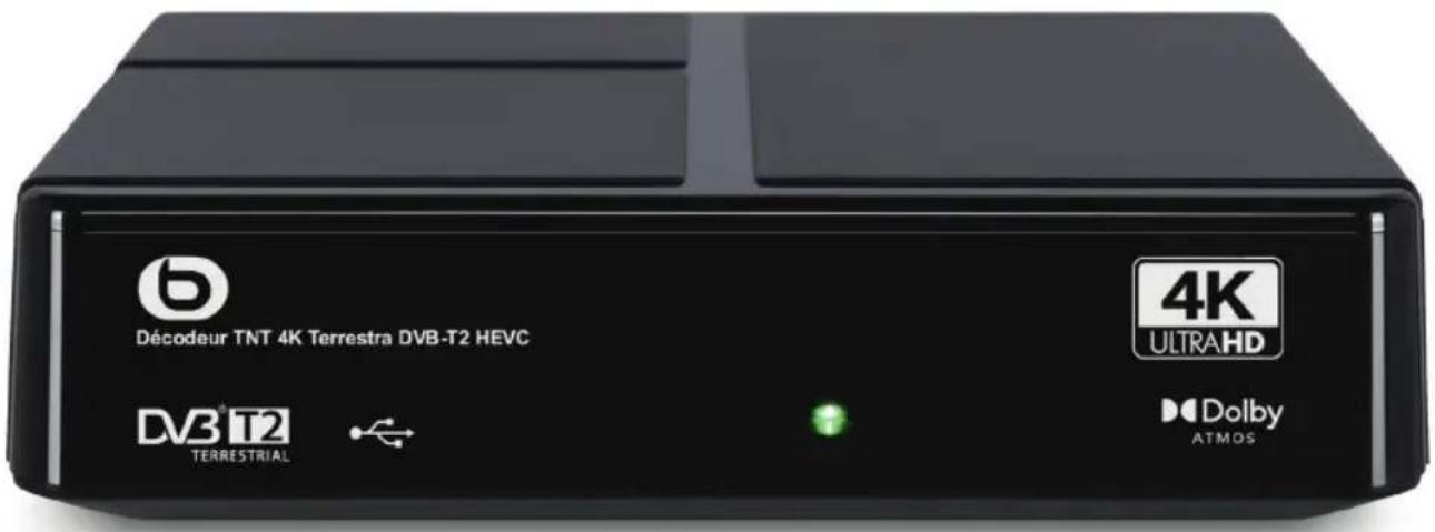 b Décodeur TNT 4K Terrestra DVB-T2 HEVC DV3 T2 TERRESTRIAL 4K ULTRAHD Dolby ATMOS