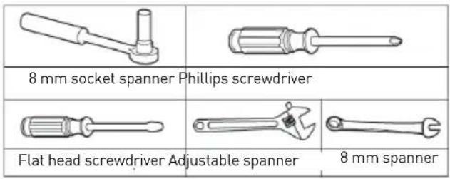 Essentiel B ERDV165-55s3 - Tools required: - 1