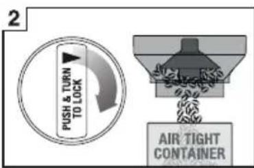 2 PUSH & TURN TO LOCK AIR TIGHT CONTAINER