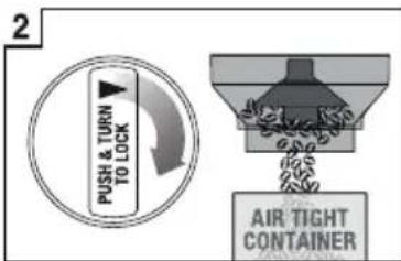 2 PUSH & TURN TO LOCK AIR TIGHT CONTAINER